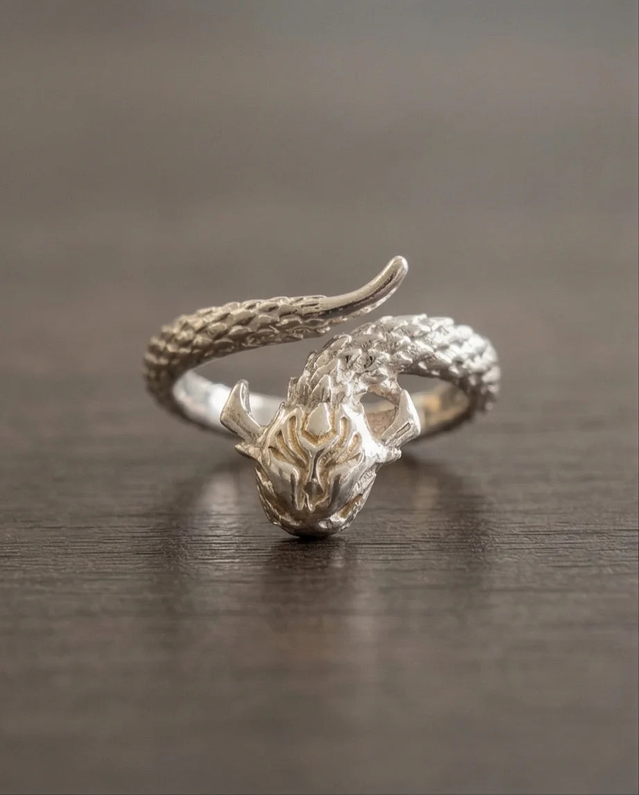 The Golden Sovereign: Two-Tone Dragon Wrap Ring