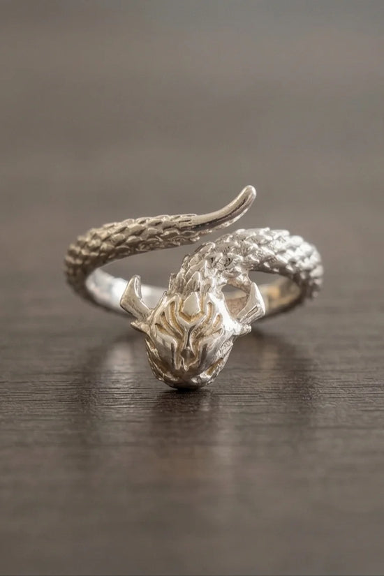 The Golden Sovereign: Two-Tone Dragon Wrap Ring