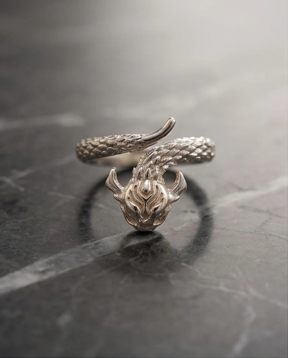 The Golden Sovereign: Two-Tone Dragon Wrap Ring