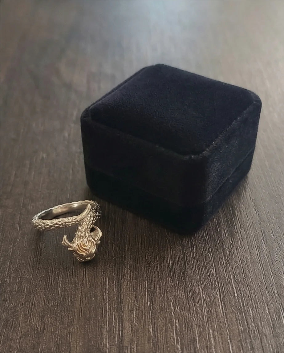 The Golden Sovereign: Two-Tone Dragon Wrap Ring