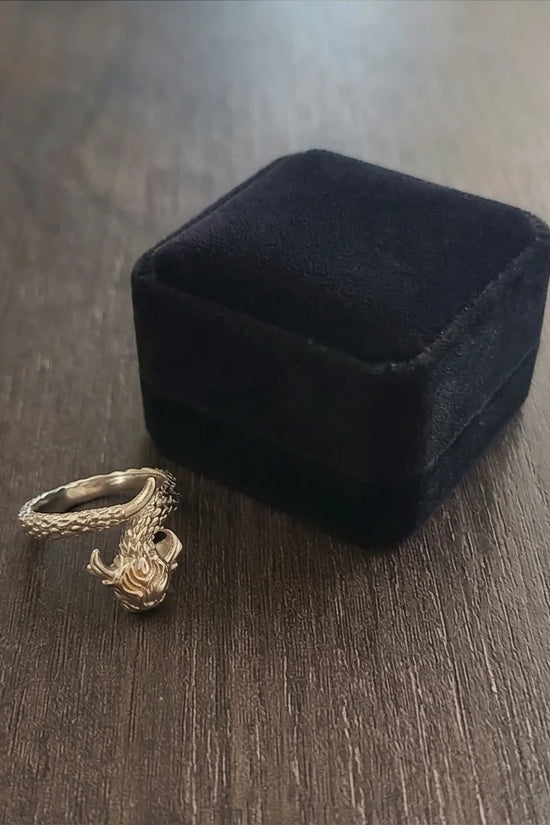 The Golden Sovereign: Two-Tone Dragon Wrap Ring