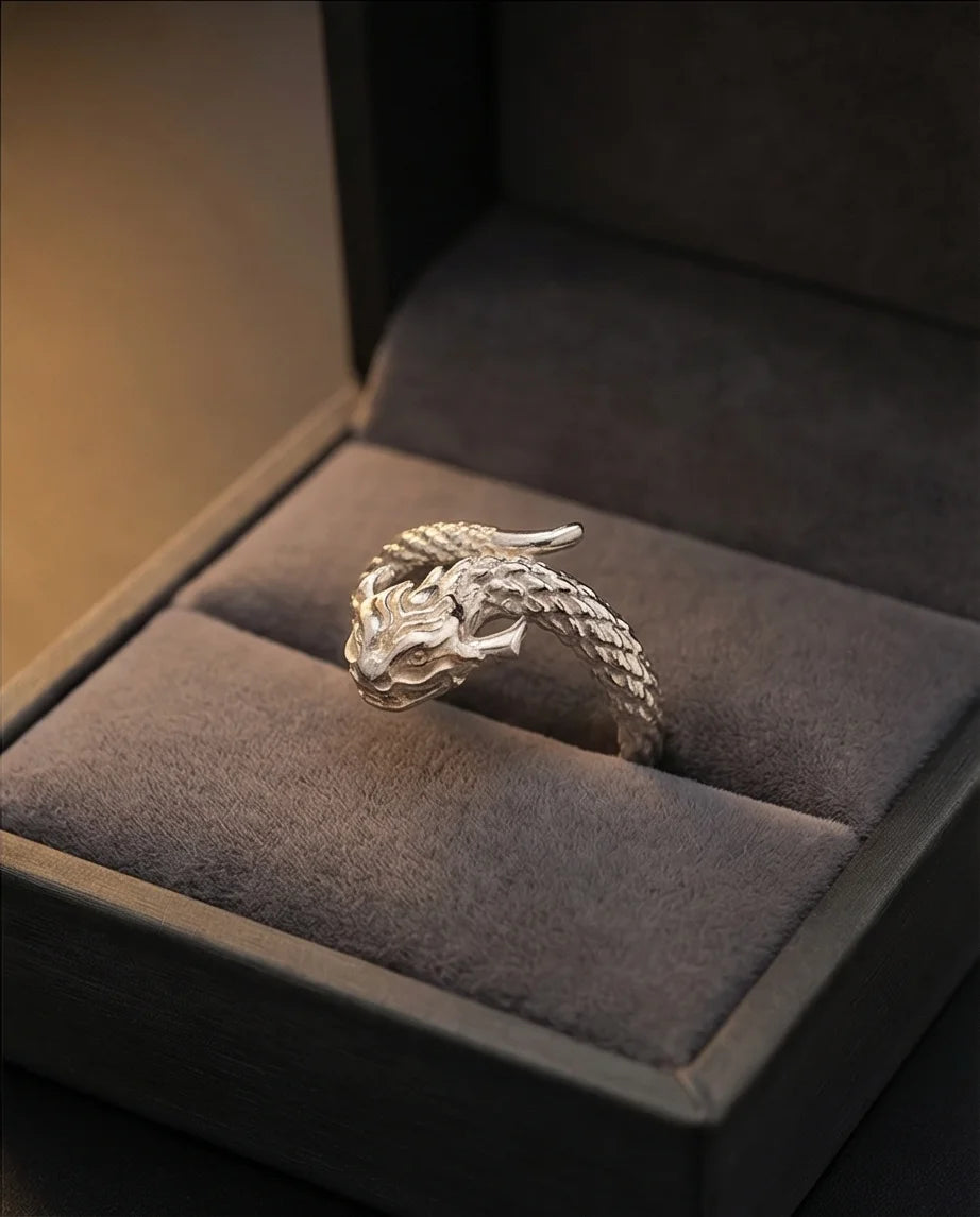 The Golden Sovereign: Two-Tone Dragon Wrap Ring