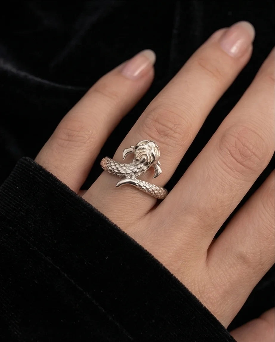 The Golden Sovereign: Two-Tone Dragon Wrap Ring