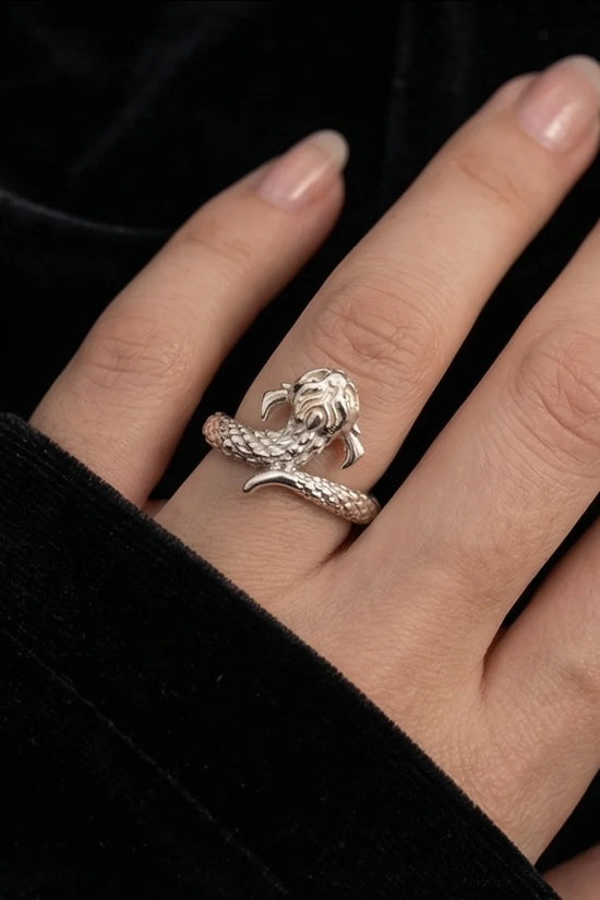 The Golden Sovereign: Two-Tone Dragon Wrap Ring