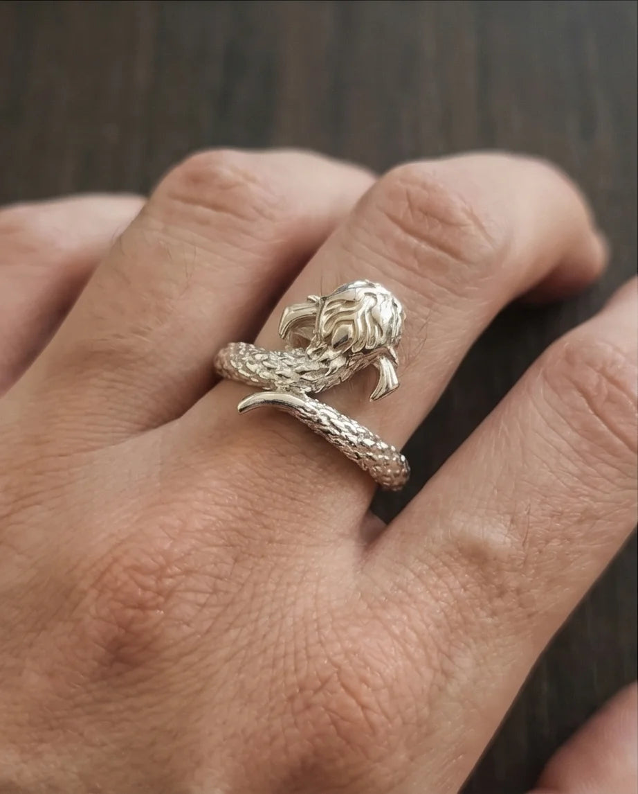 The Golden Sovereign: Two-Tone Dragon Wrap Ring