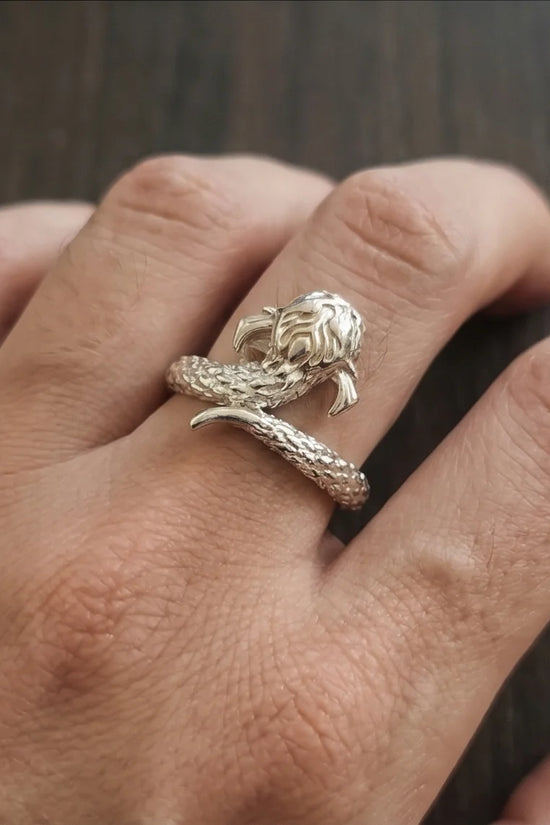 The Golden Sovereign: Two-Tone Dragon Wrap Ring