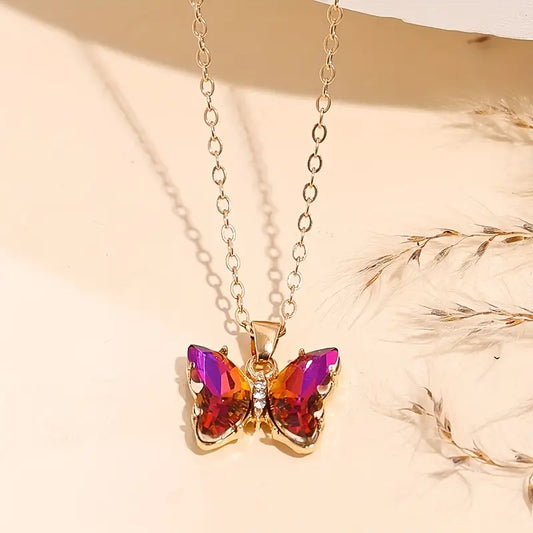 Radiant Butterfly Crystal Necklace