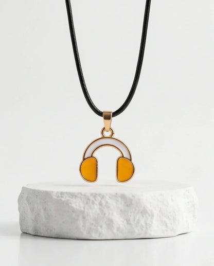 Gold and Yellow Headphones Necklace