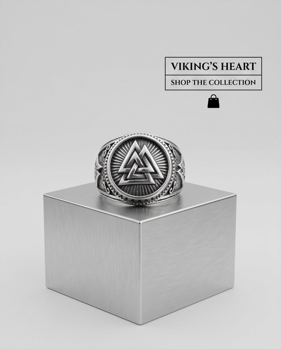 Valknut Radiant Sunburst Signet Ring