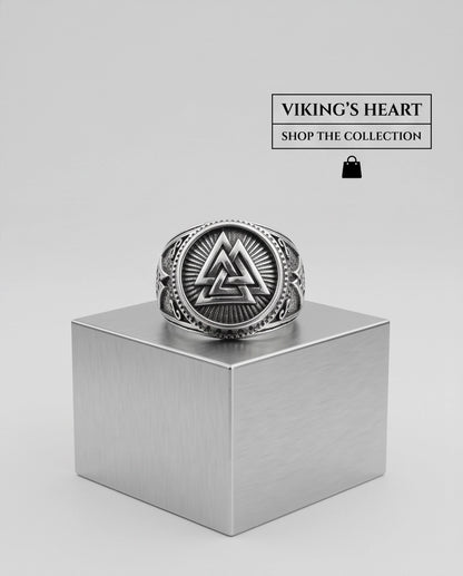 Valknut Radiant Sunburst Signet Ring