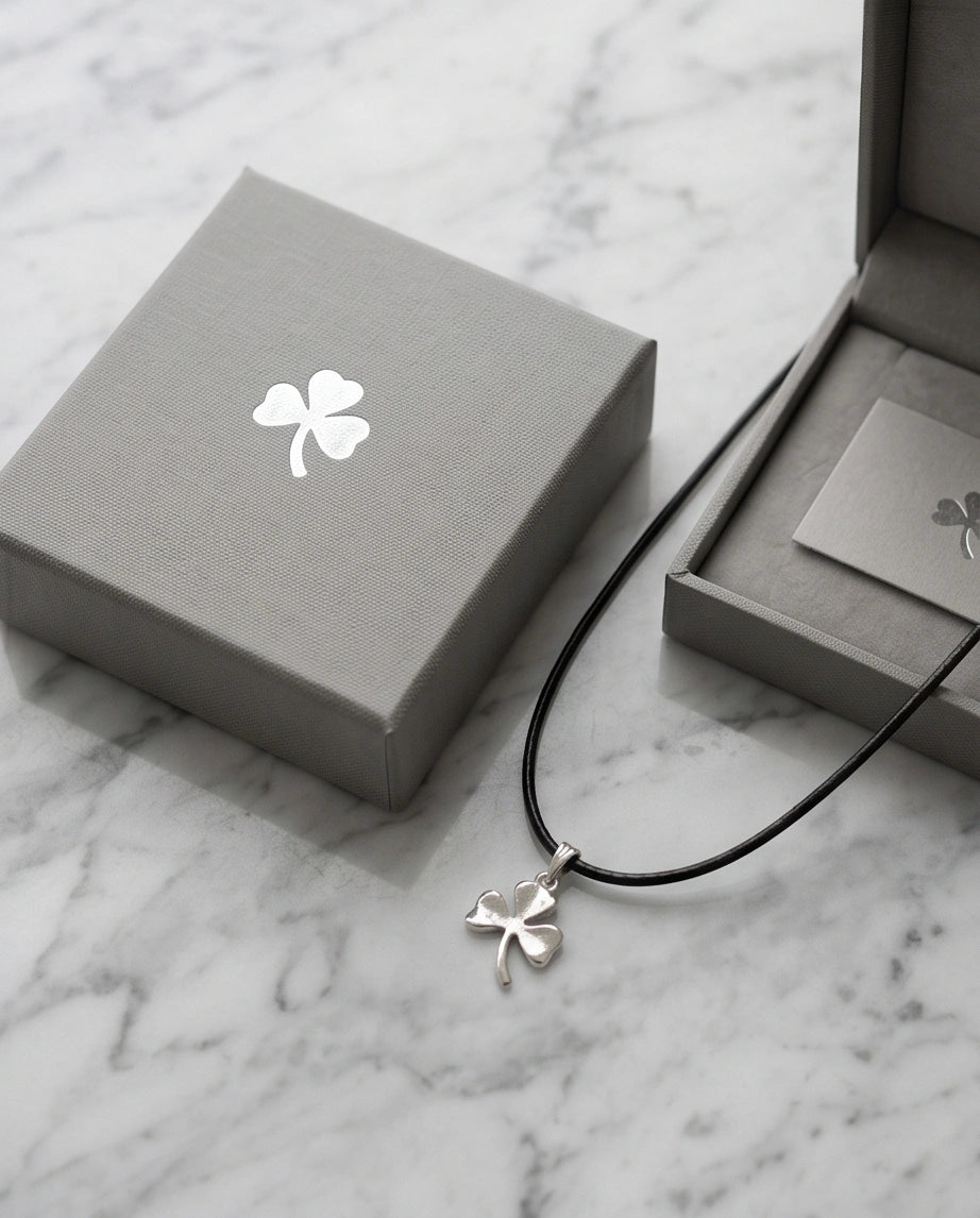 Silver Three-Leaf Shamrock Pendant Necklace