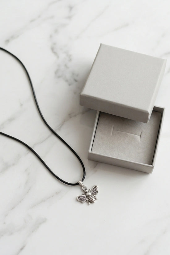 Silver Dainty Honeybee Pendant Necklace