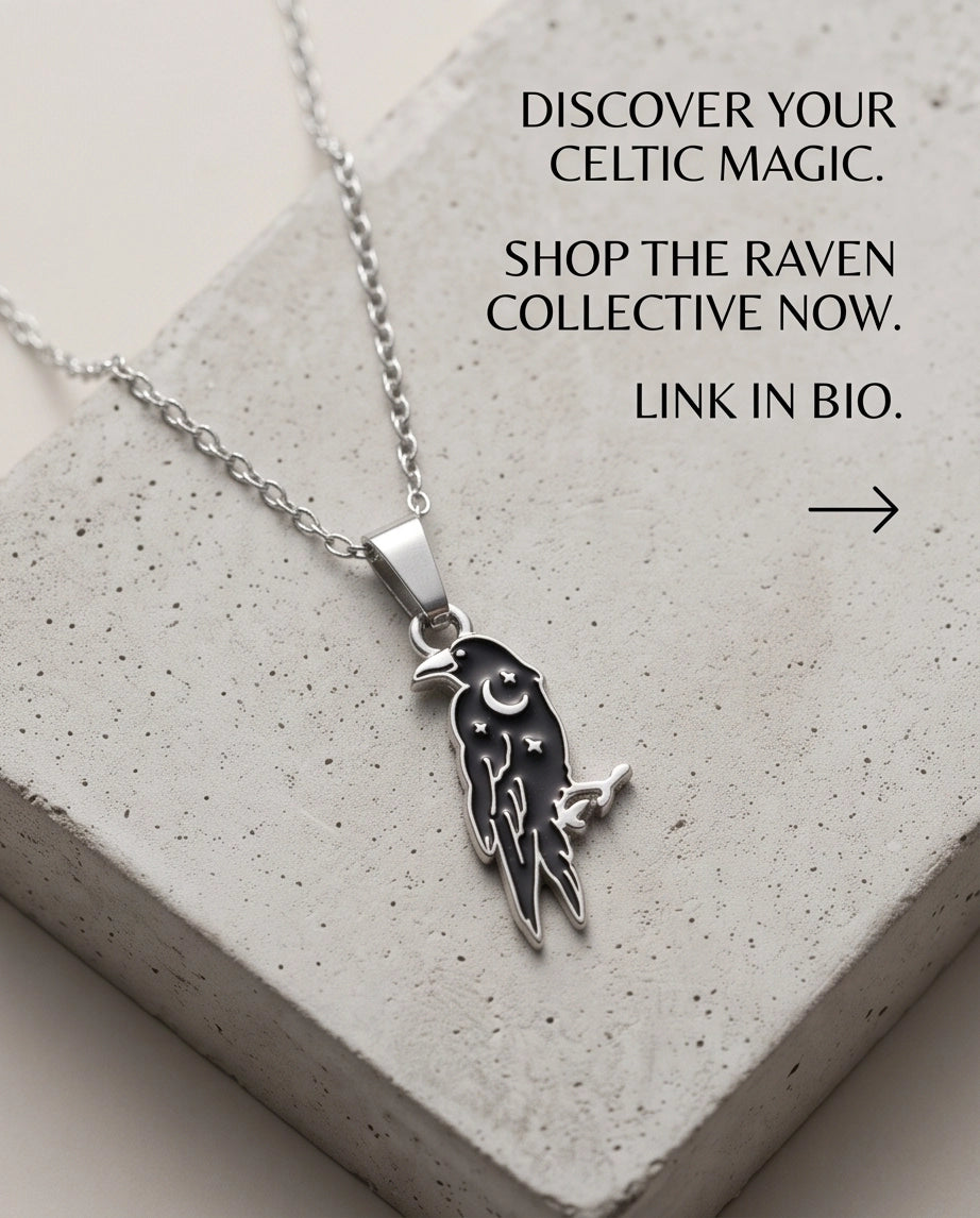 Silver Celestial Raven Pendant Necklace
