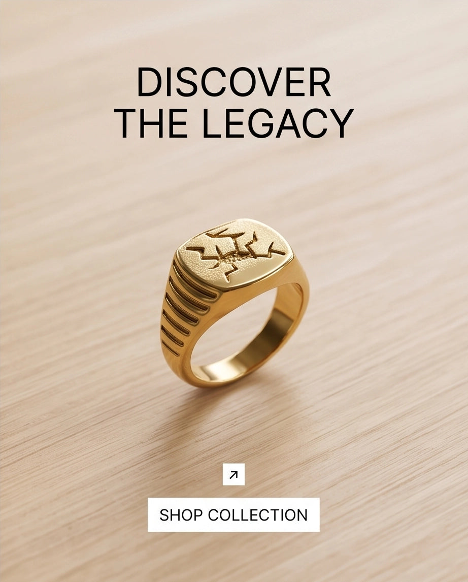 Fractured Mosaic Gold Signet Ring
