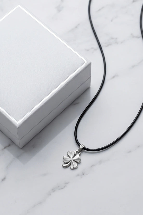 Silver Four-Leaf Clover Luck Necklace