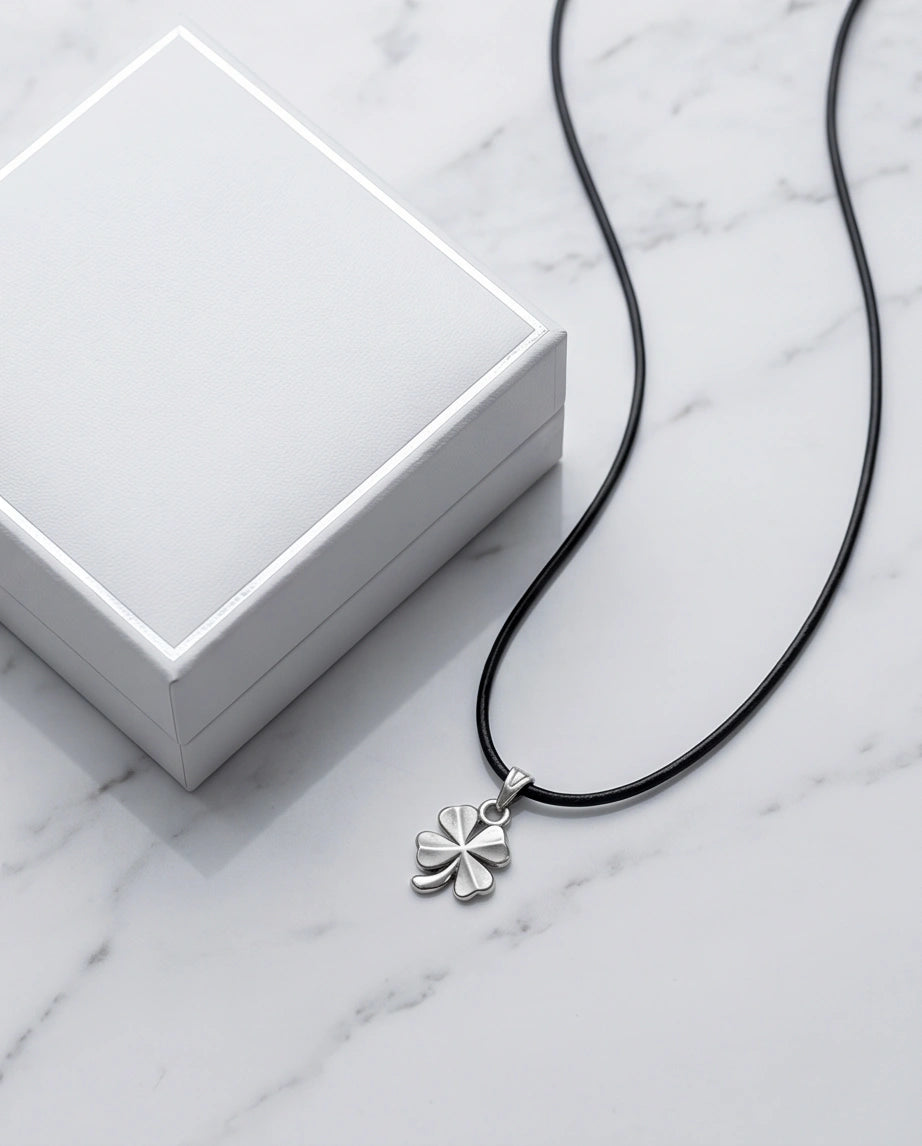 Silver Four-Leaf Clover Luck Necklace