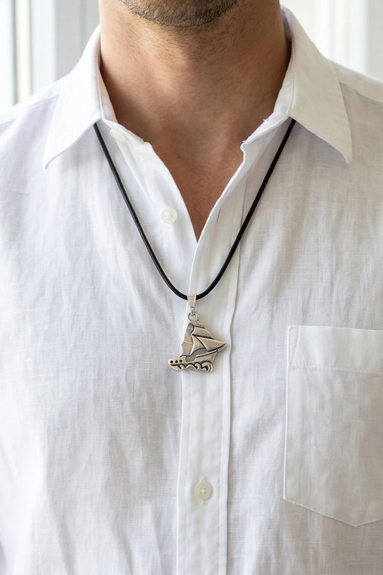 Silver Sailboat Pendant Necklace