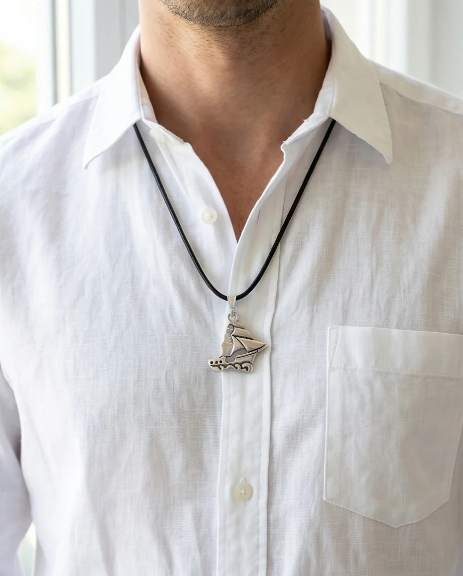 Silver Sailboat Pendant Necklace