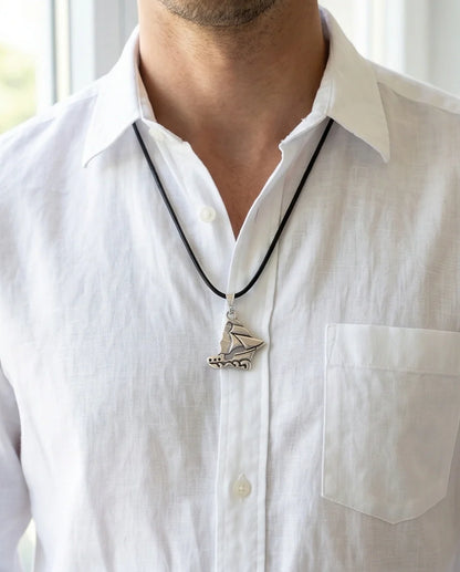 Silver Sailboat Pendant Necklace