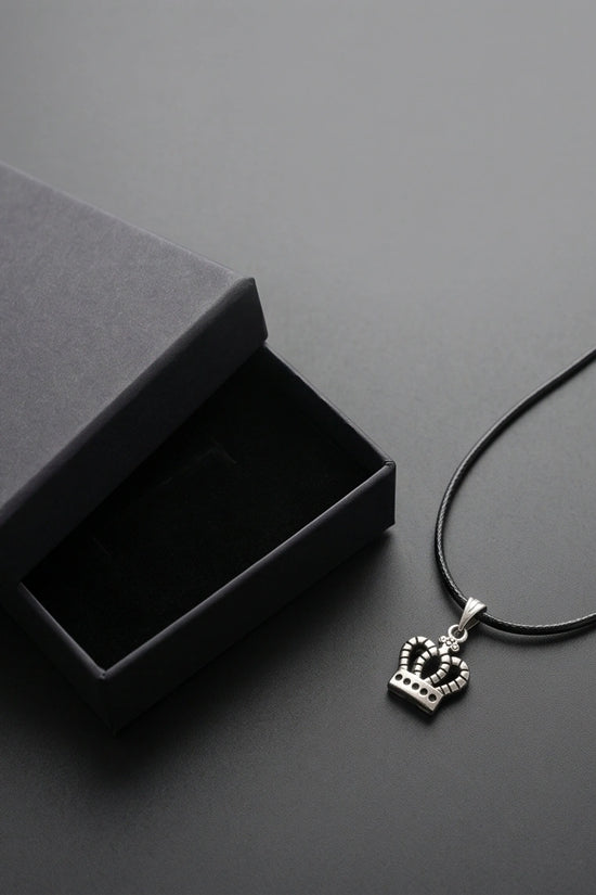 Silver Crown Pendant Necklace