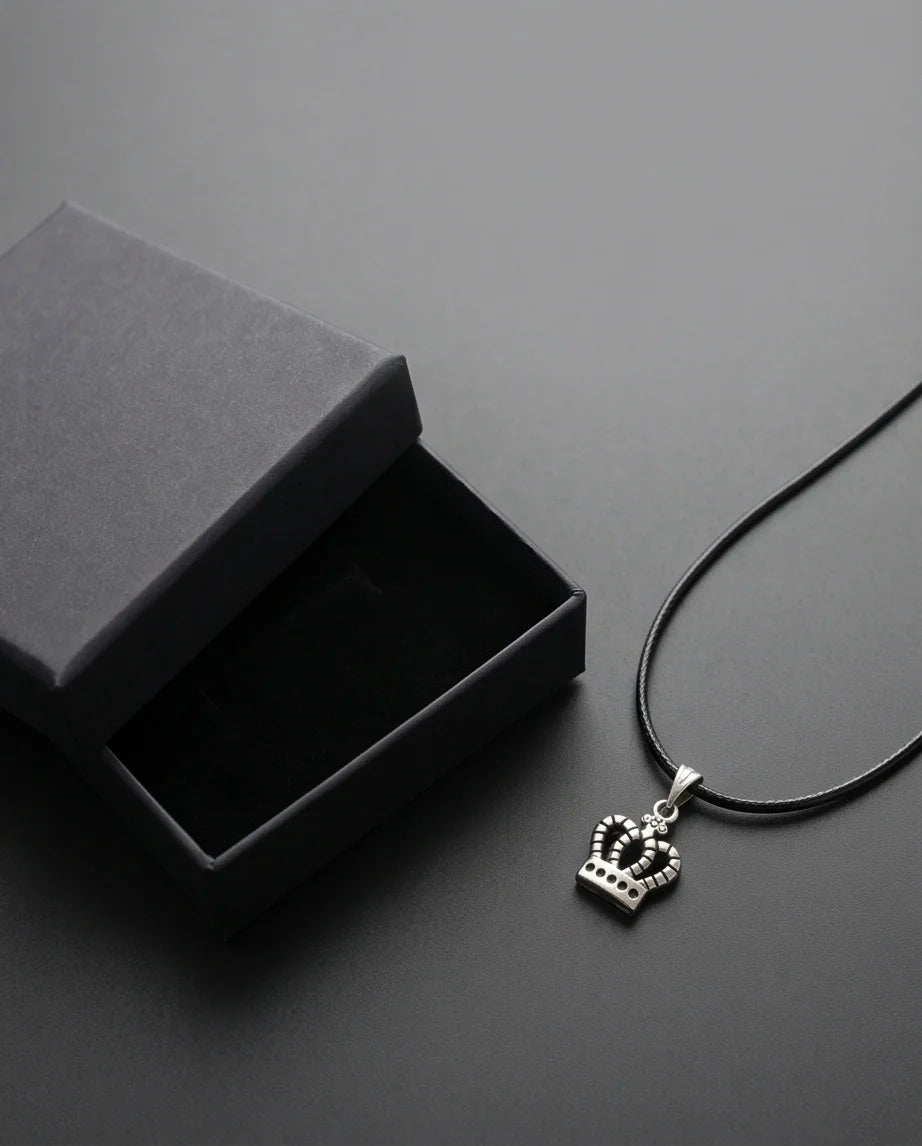 Silver Crown Pendant Necklace