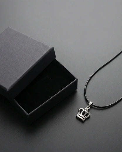 Silver Crown Pendant Necklace