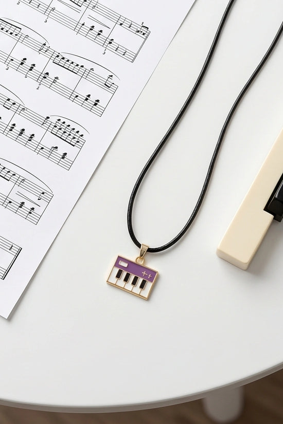 Gold and Purple Piano Synthesizer Necklace