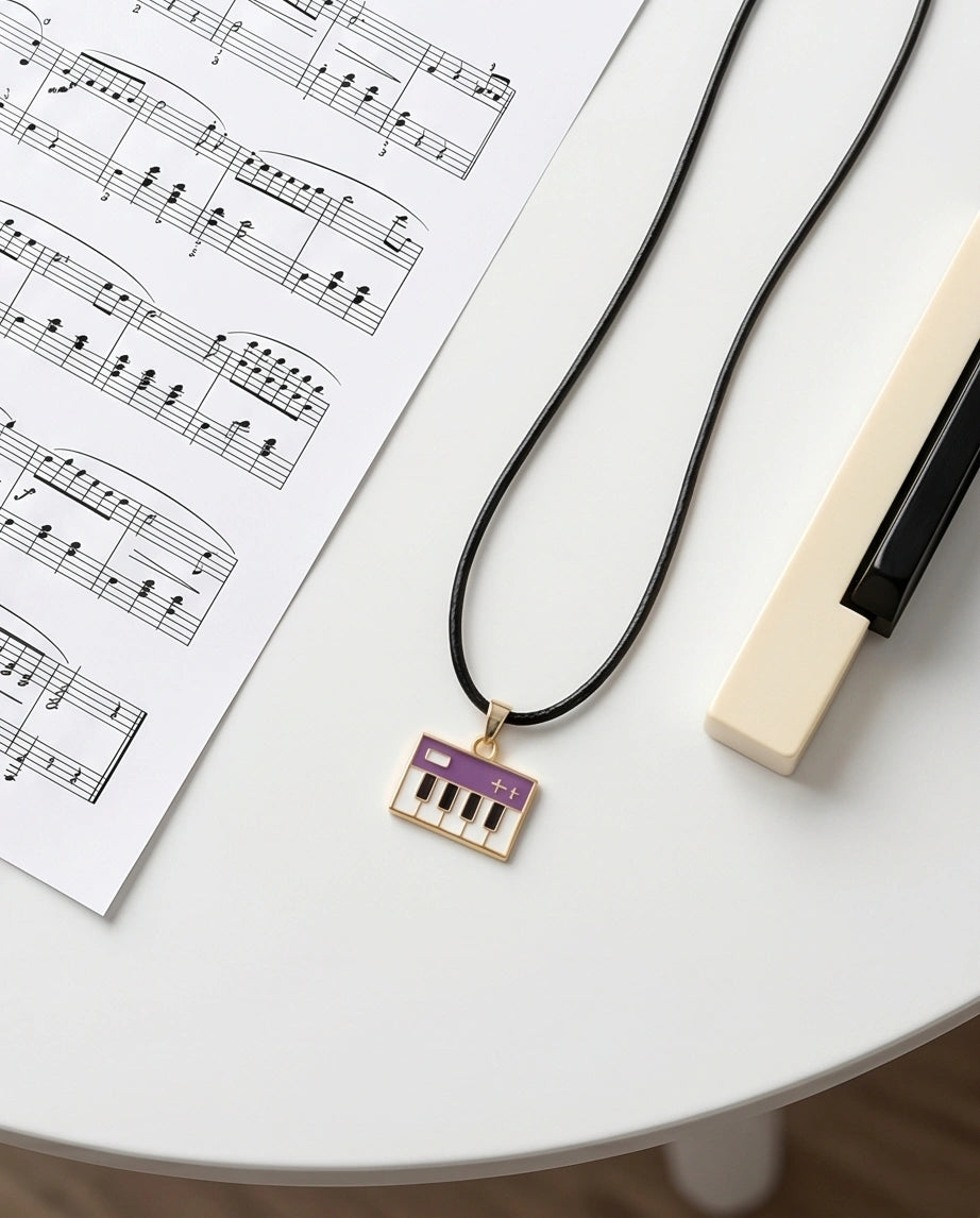 Gold and Purple Piano Synthesizer Necklace