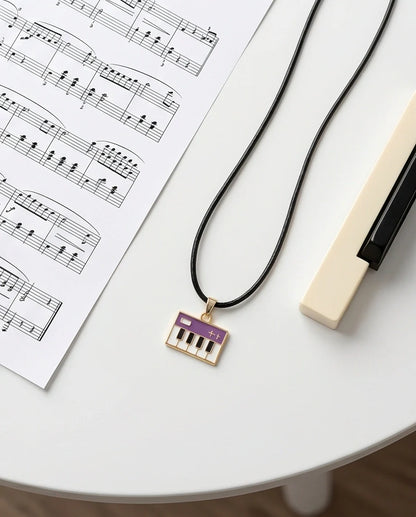 Gold and Purple Piano Synthesizer Necklace
