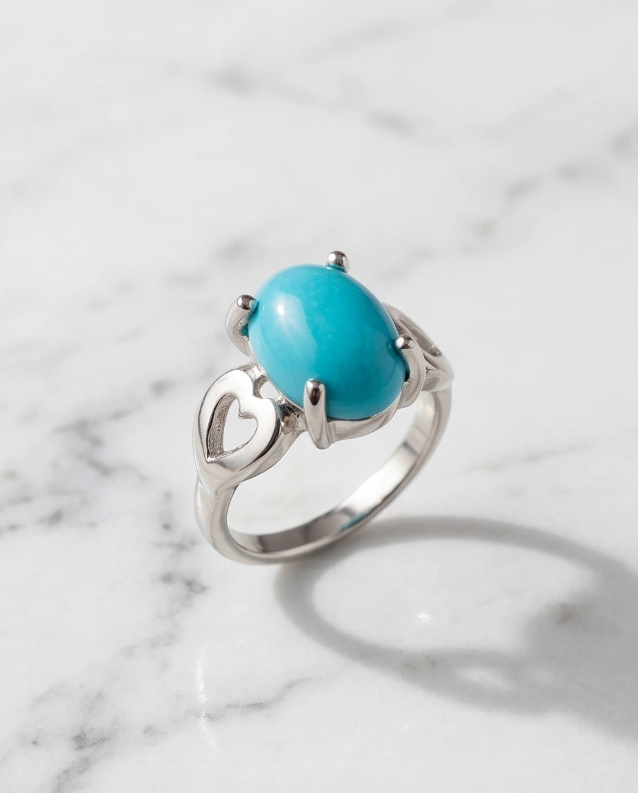 Celestial Heart Azure Turquoise Ring
