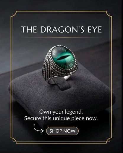 Obsidian Scale Slit-Pupil Silver Ring