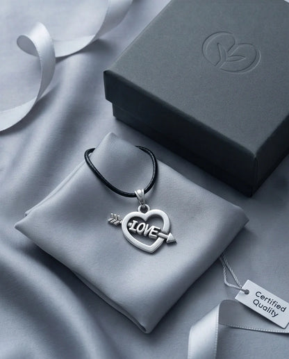 The Pierced Heart: Minimalist "LOVE" Arrow Pendant Necklace