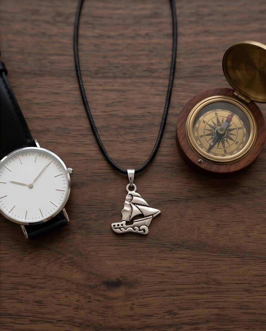 Silver Sailboat Pendant Necklace