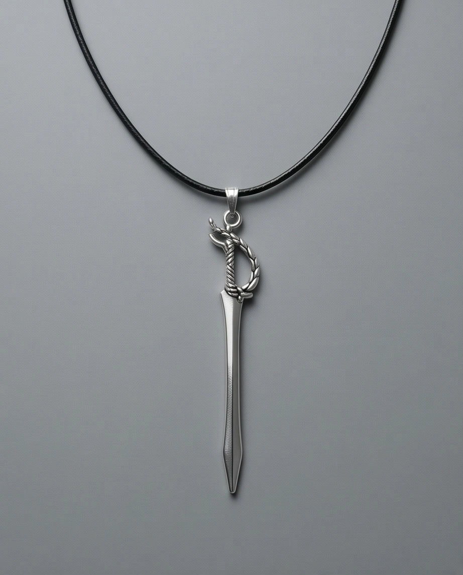 Silver Saber Pendant Necklace