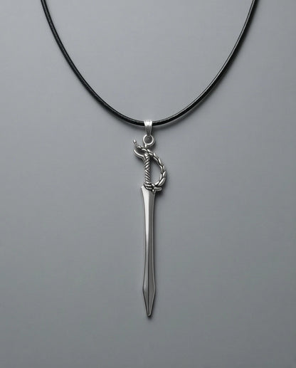 Silver Saber Pendant Necklace