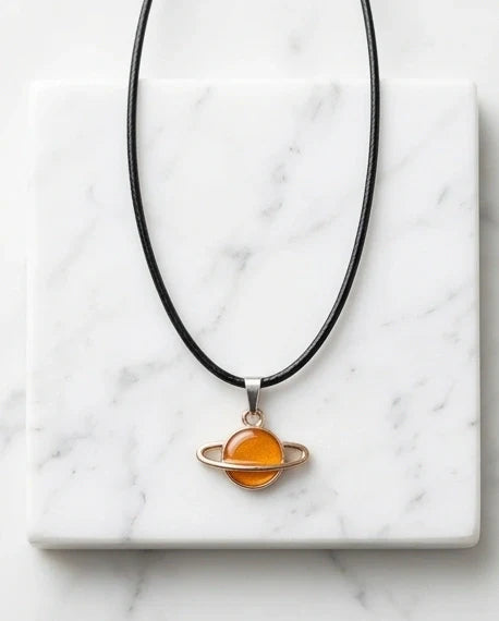 Cosmic Saturn Planet Pendant