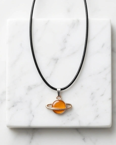 Cosmic Saturn Planet Pendant