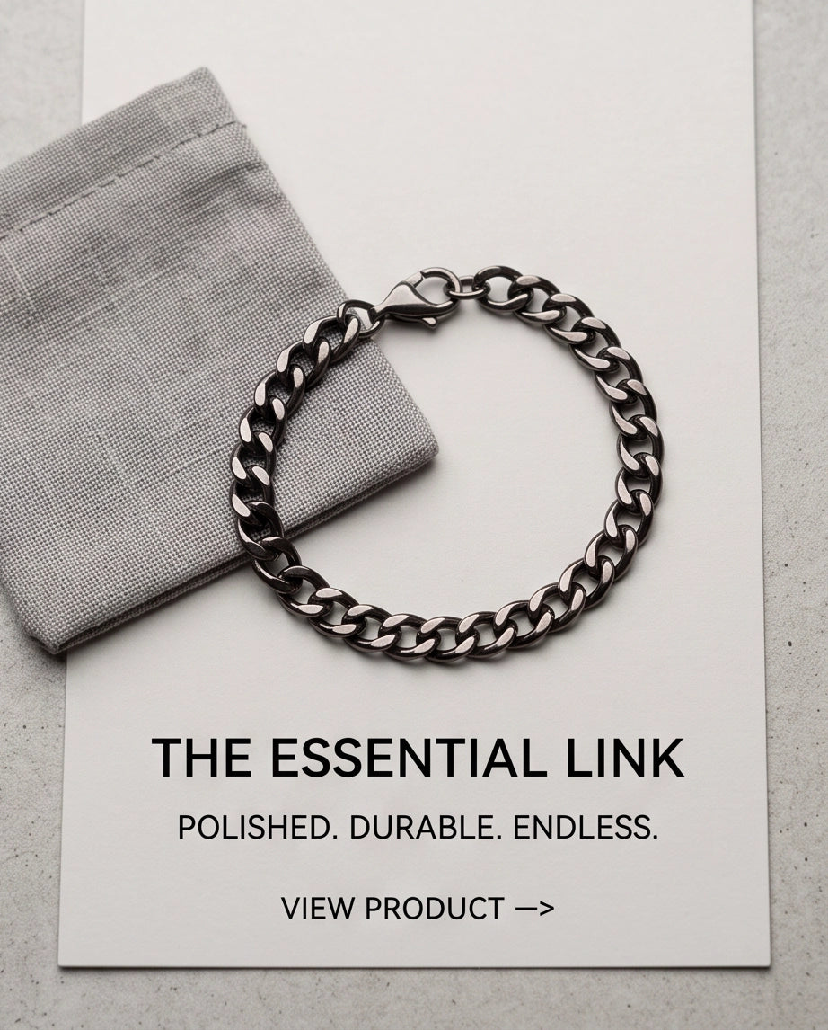 Gunmetal Black Curb Chain Bracelet