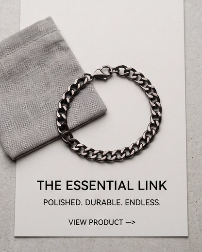 Gunmetal Black Curb Chain Bracelet