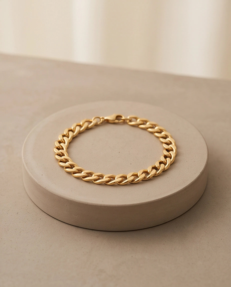 Gold Classic Curb Chain Bracelet