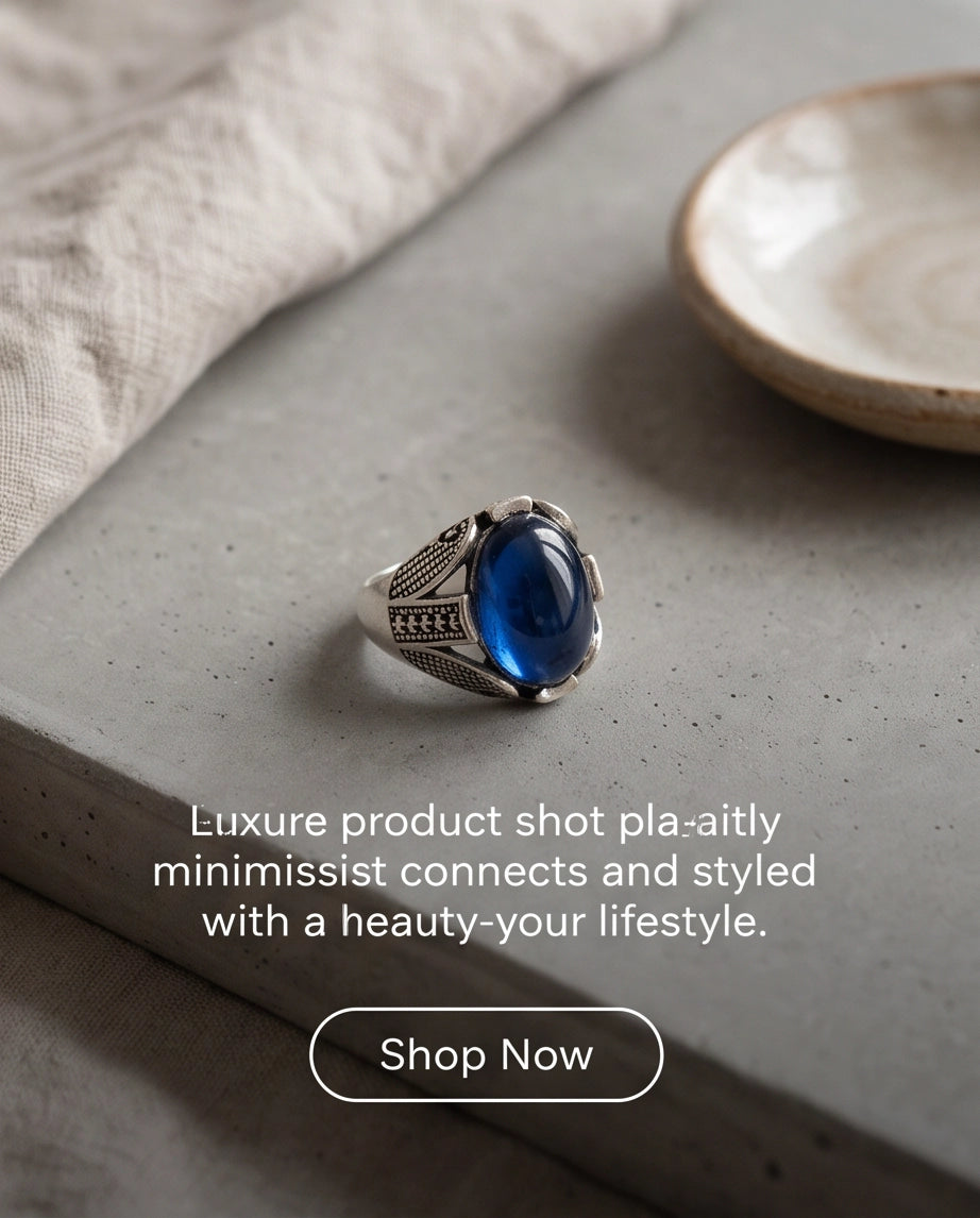 Cobalt Eclipse Stippled Signet Ring