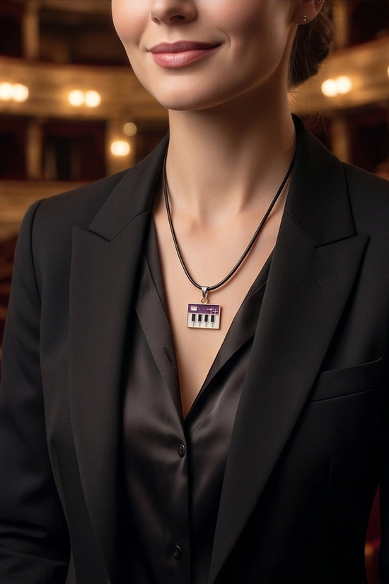 Gold and Purple Piano Synthesizer Necklace