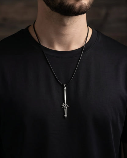 Spiked Crescent Spearhead Pendant Necklace