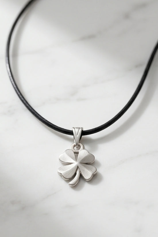 Silver Four-Leaf Clover Luck Necklace