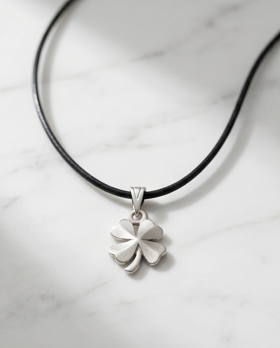 Silver Four-Leaf Clover Luck Necklace