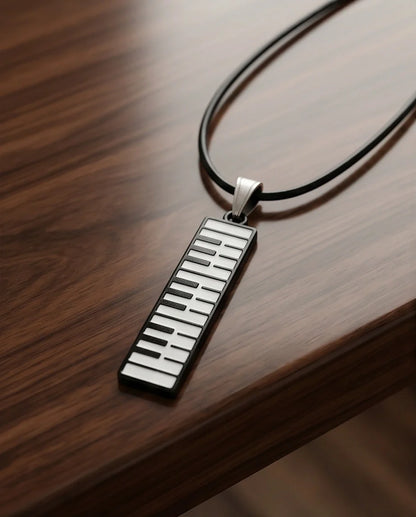 Black and White Piano Key Vertical Necklace