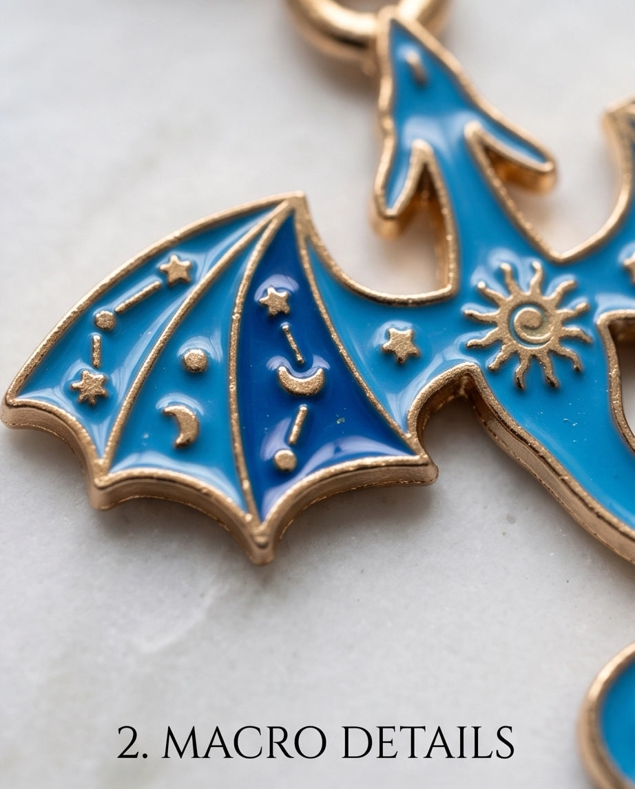 Blue Celestial Dragon Cord Necklace