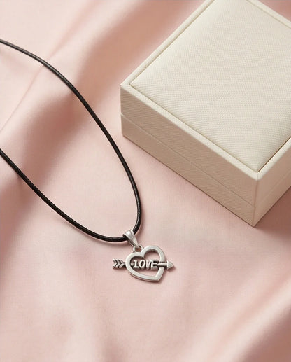 The Pierced Heart: Minimalist "LOVE" Arrow Pendant Necklace