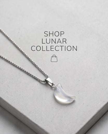 Silver Opalite Crescent Moon Pendant Necklace