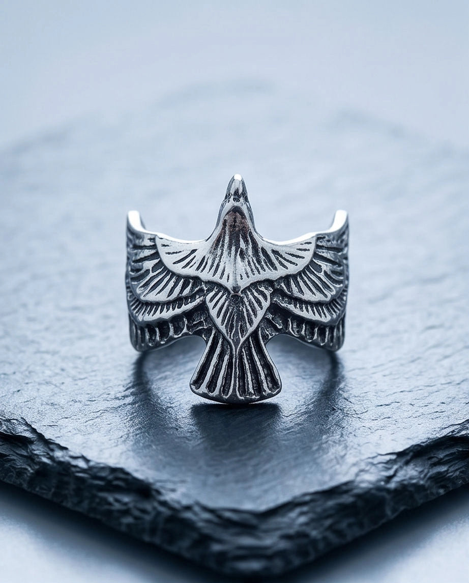 Oxidized Silver Soaring Eagle Sculpted Ring